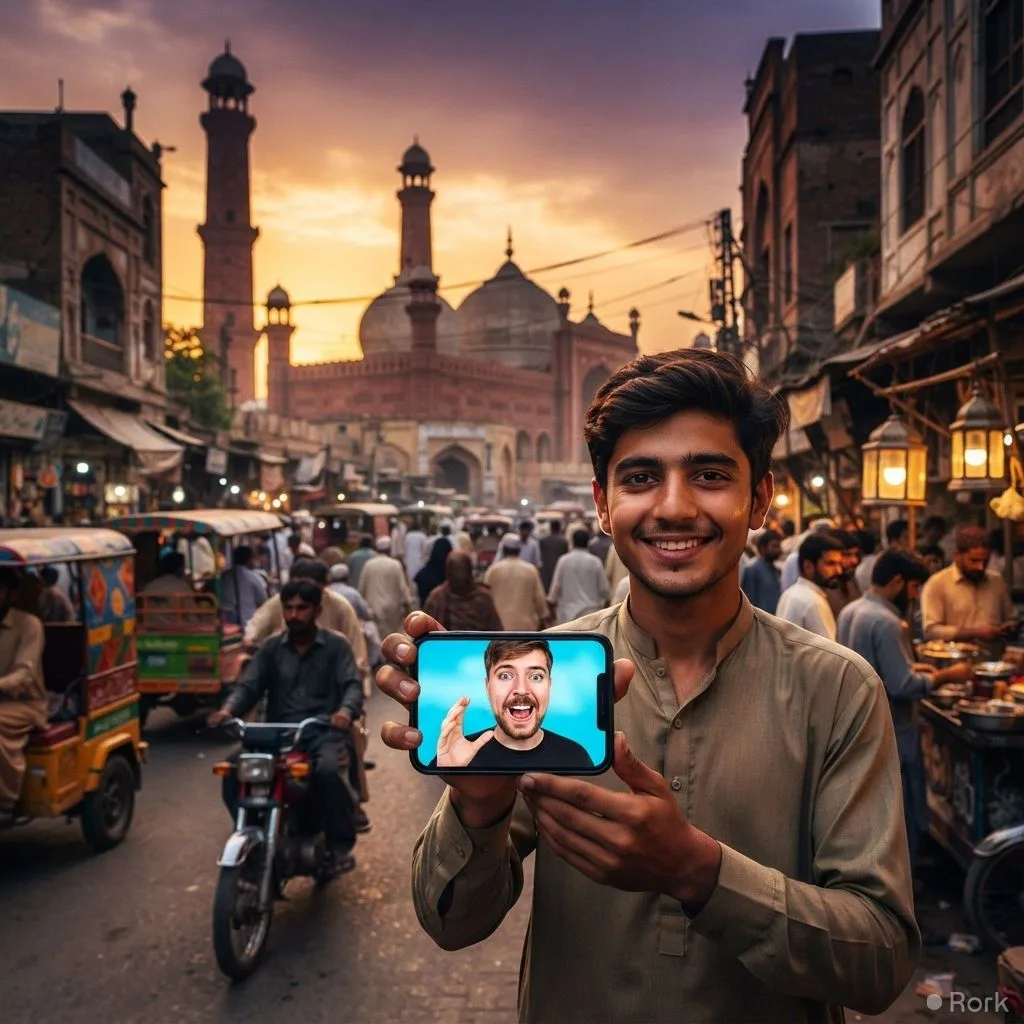 AI-generated illustration: MrBeast mentions Lahore in surprise video, delighting Pakistani fans