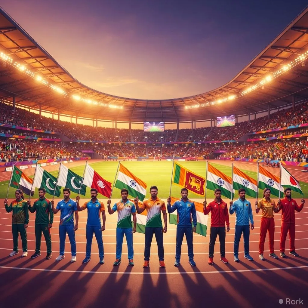 AI-generated illustration: Pakistan to Host 14th South Asian Games in April 2027, Featuring Over 6,000 Athletes