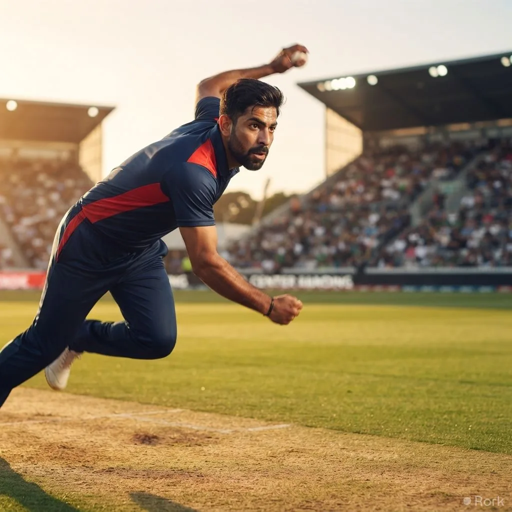 AI-generated illustration: Jimmy Neesham Calls Haris Rauf the Toughest Bowler He Has Faced Internationally