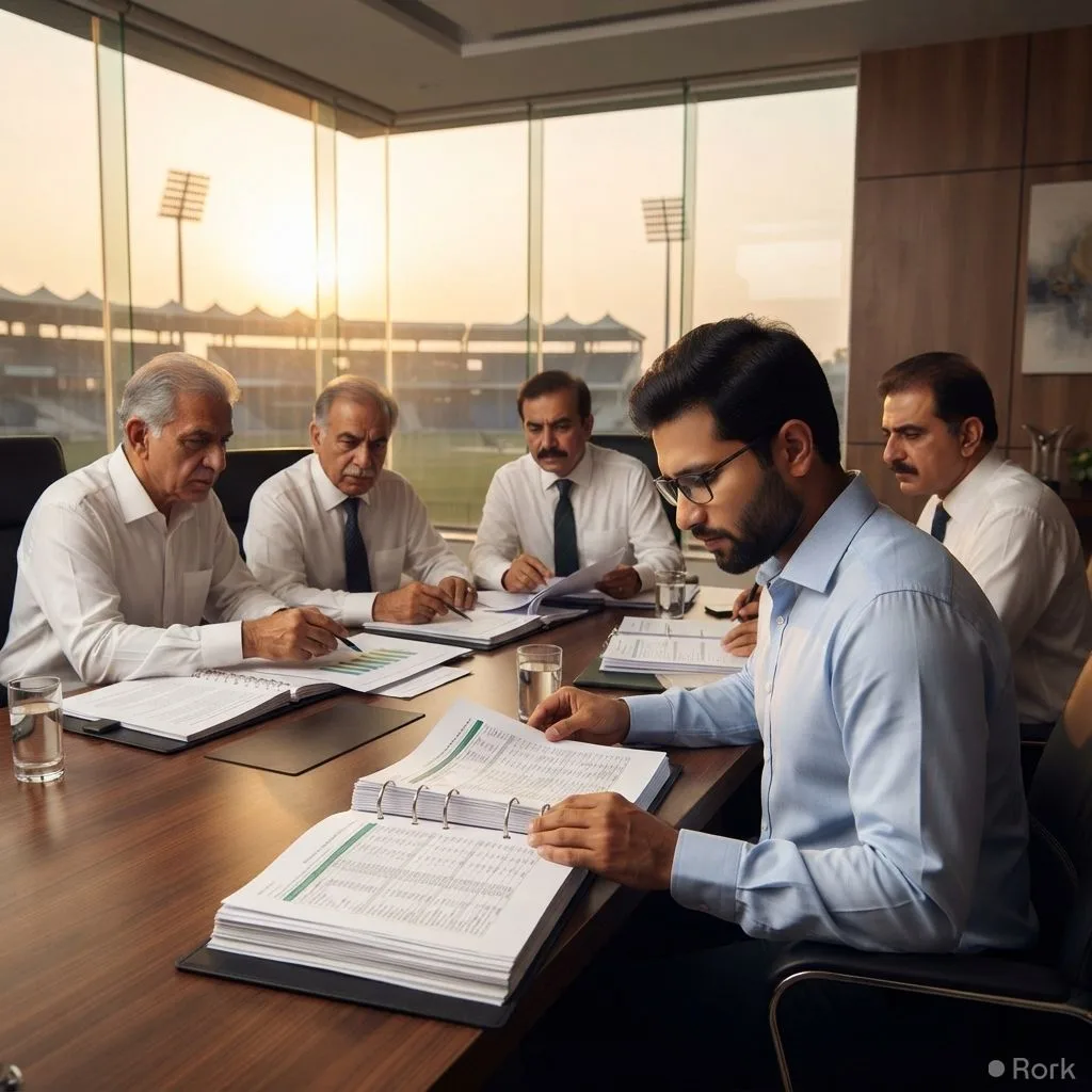 AI-generated illustration: PCB launches internal inquiry into Imam-ul-Haq and Mohammad Rizwan over discipline during England Test tour