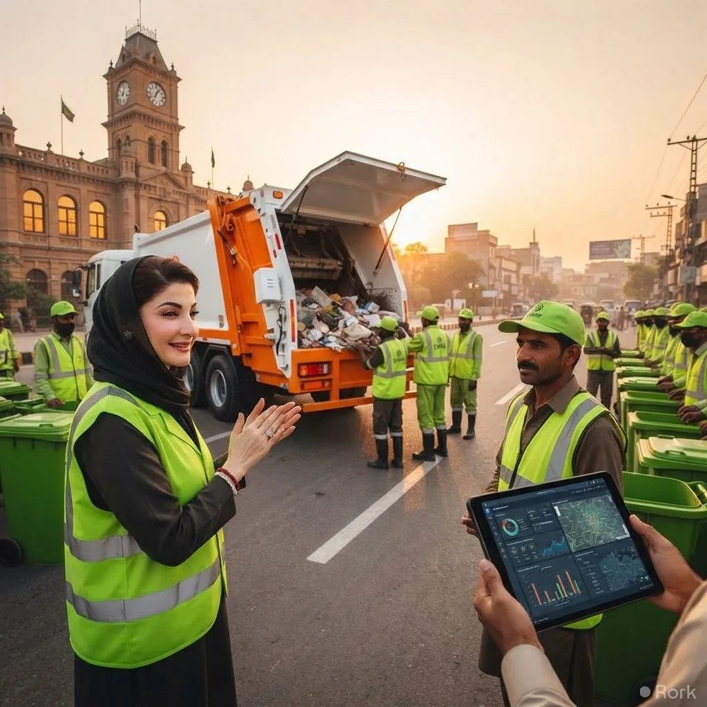 AI-generated illustration: Tehsil Gujrat Clears 280,000 Tonnes of Waste, Sets Model for Suthra Punjab