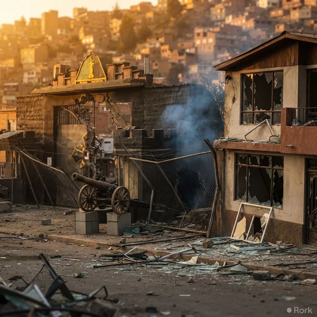 AI-generated illustration: Nine killed and dozens injured after explosions at Bolivia's military base near La Paz
