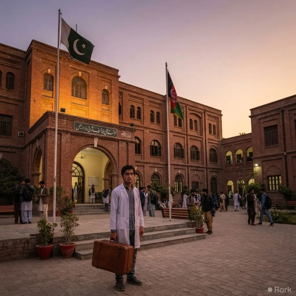 AI-generated illustration: PMDC Orders Afghan Medical and Dental Students Enrolled in Pakistani Colleges to Return to Afghanistan