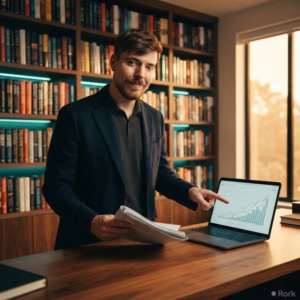 AI-generated illustration: MrBeast's debut novel 'The Most Dangerous Games' tops Amazon's Mystery, Thriller & Suspense new releases chart