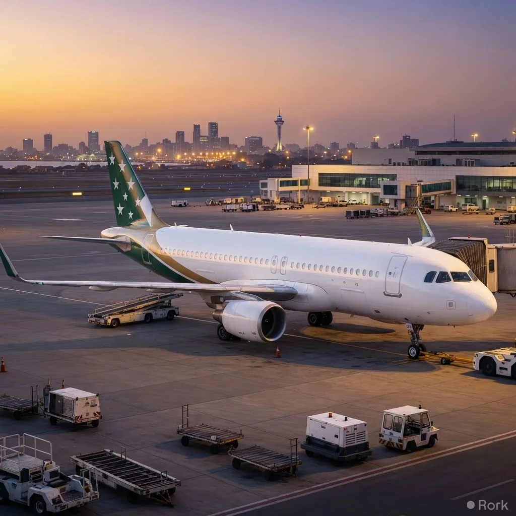 AI-generated illustration: AirSial Adds 12th Airbus A320, Becomes Pakistan’s Second‑Largest Airline by Fleet