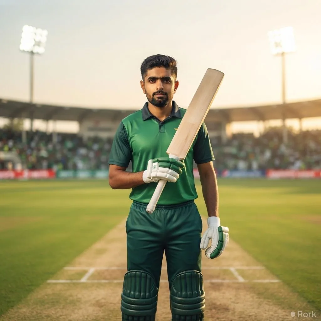 AI-generated illustration: Babar Azam becomes the first batter to surpass 3,000 runs in Tests, ODIs and T20Is in the 2020s