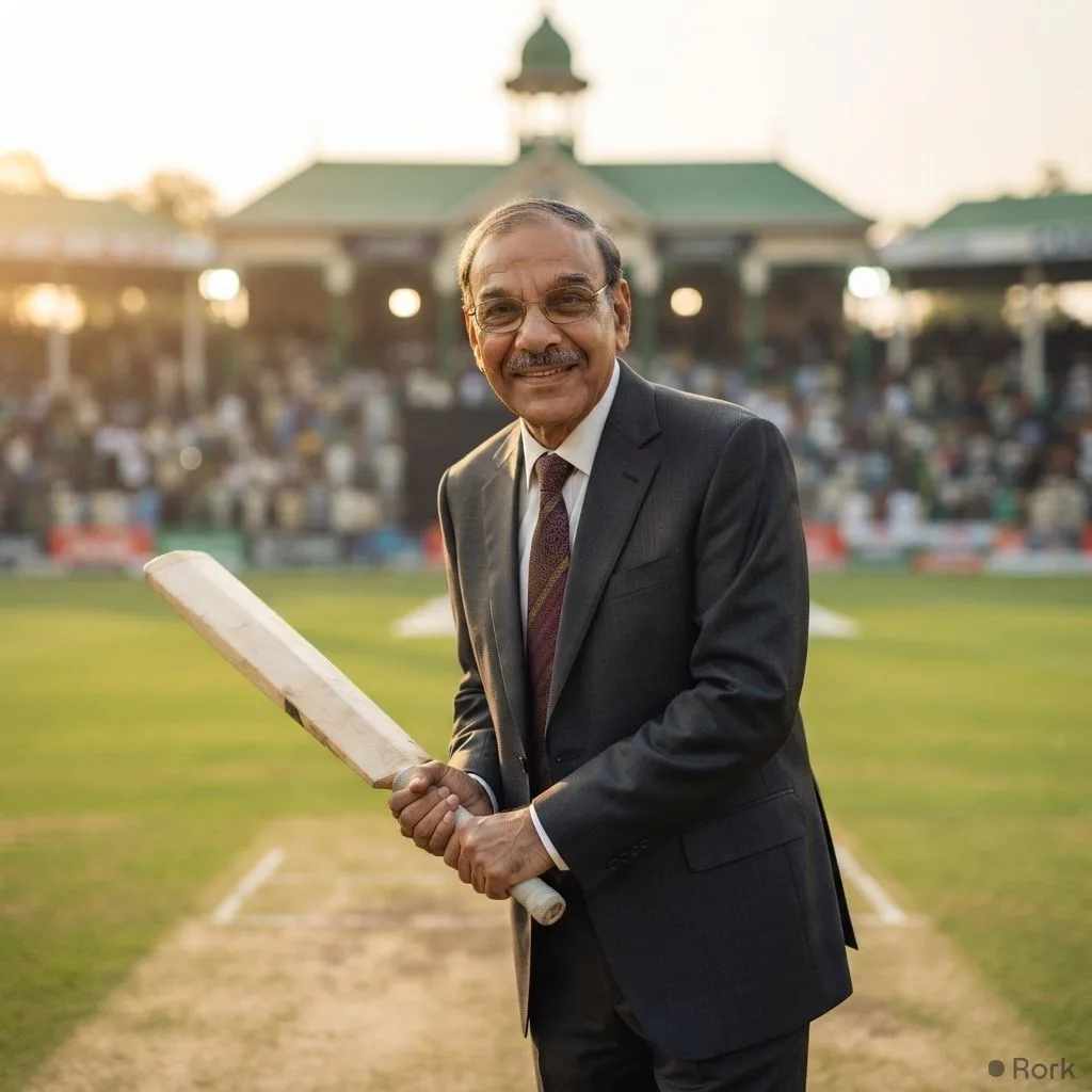 AI-generated illustration: Razaullah becomes first Pakistani to hit five sixes on Test debut, scoring a thrilling 50 against England