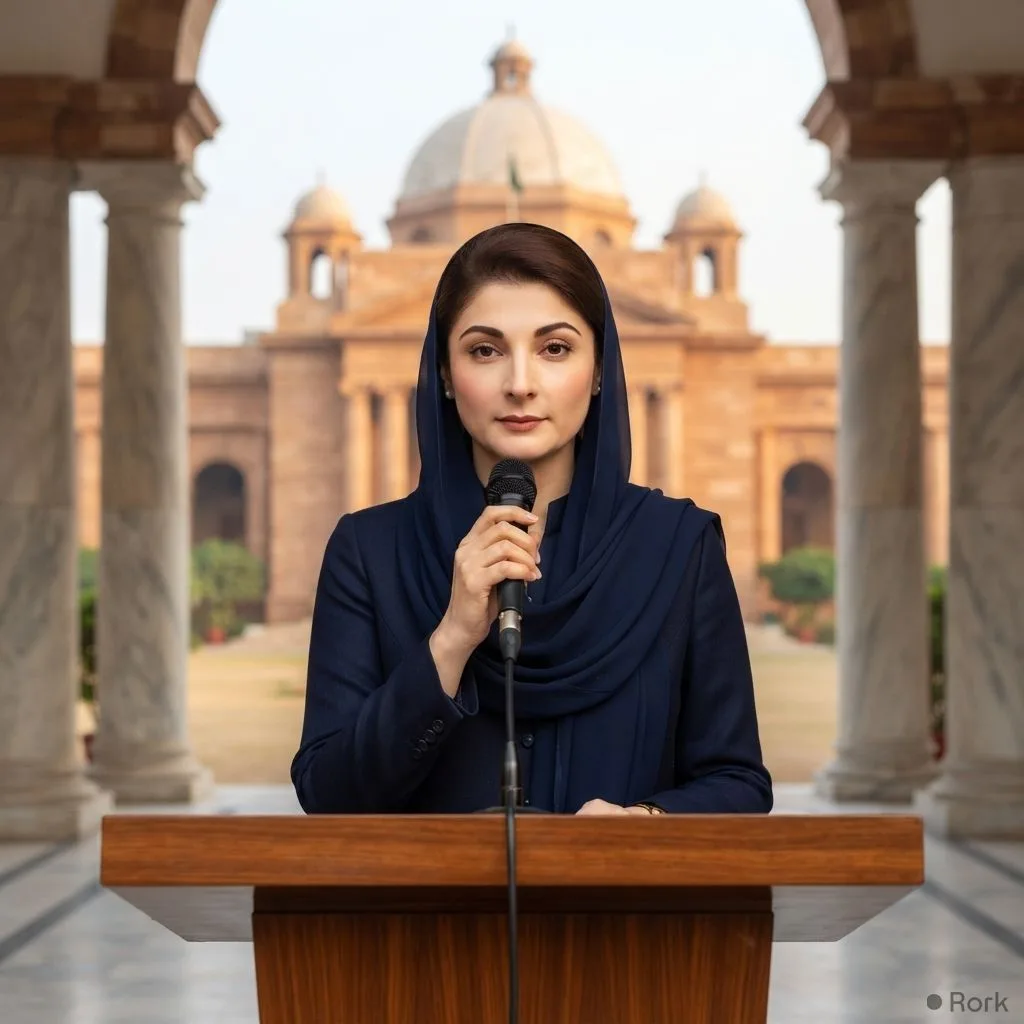AI-generated illustration: Punjab Information Minister Azma Bukhari says CM Maryam Nawaz personally paid Rs 1.25 crore for London trip