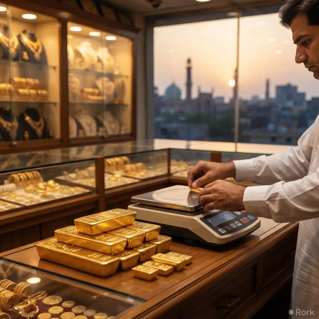 AI-generated illustration: Gold rates in Pakistan climb to PKR 260,000 per tola on Sep 12, 2026