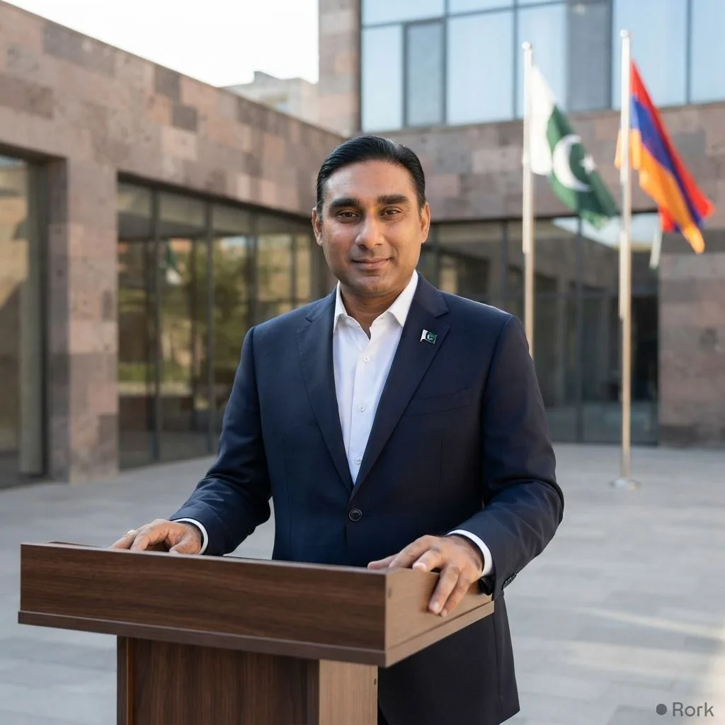 AI-generated illustration: Pakistan appoints Shafqat Ali Khan as its first ambassador to Armenia