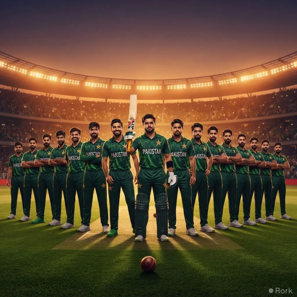 AI-generated illustration: Pakistan announces 15‑member cricket squad for Asian Games 2026, appointing Sahibzada Farhan as captain