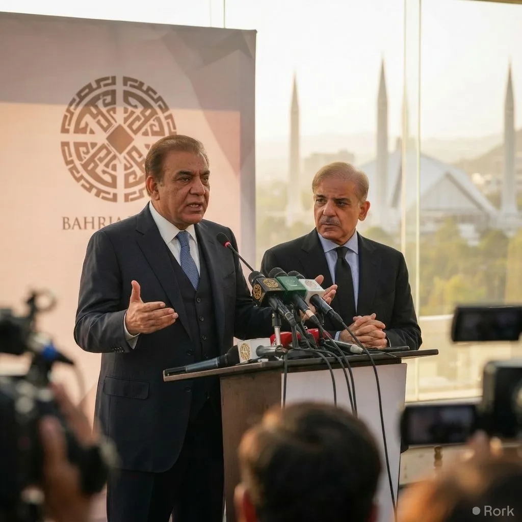 AI-generated illustration: Malik Riaz Urges Shehbaz Sharif to Halt Property Seizures Threatening Bahria Town Investors