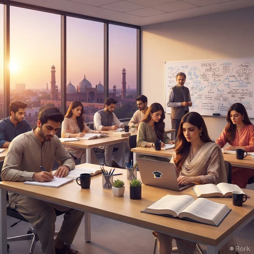 AI-generated illustration: Verified Pakistan lists 7 top Lahore academies for CSS preparation in 2026