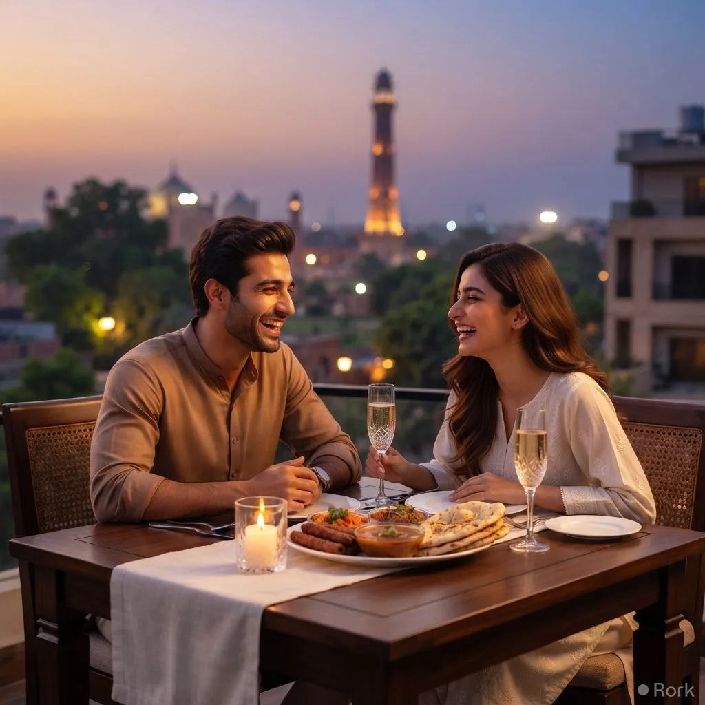 AI-generated illustration: Verified Pakistan reveals the 10 best Gulberg restaurants perfect for couples