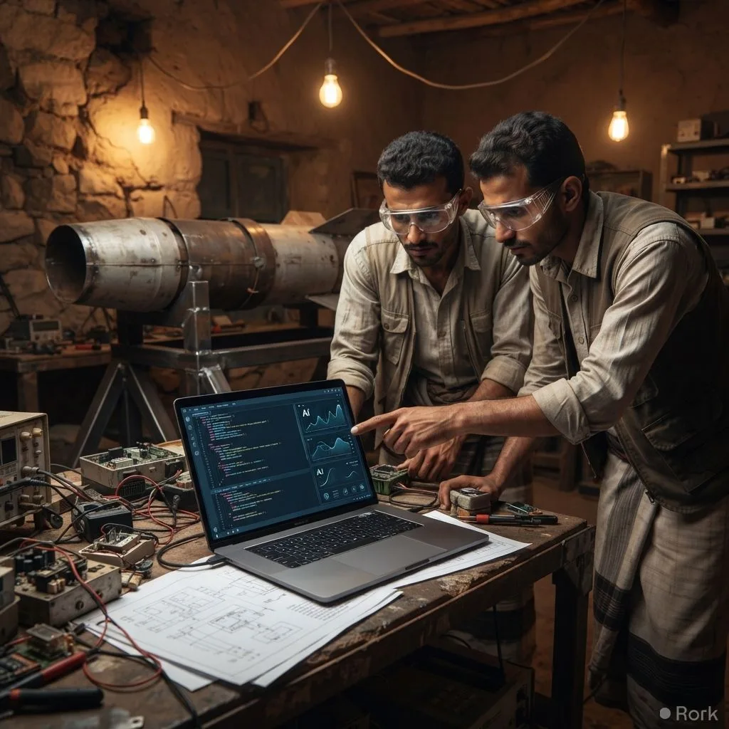 AI-generated illustration: Yemen militia uses Anthropic's Claude AI to design 2,000‑km range missiles