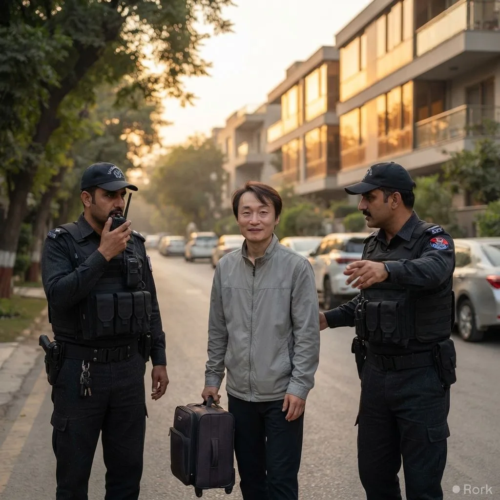 AI-generated illustration: Islamabad Police rescue abducted foreigner and thwart $100,000 ransom demand