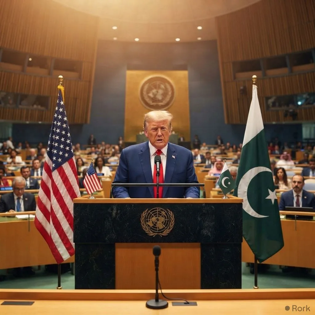 AI-generated illustration: Trump Calls Pakistan Prime Minister Shehbaz 'Terrific' and Pakistan a 'Great Country' at UNGA