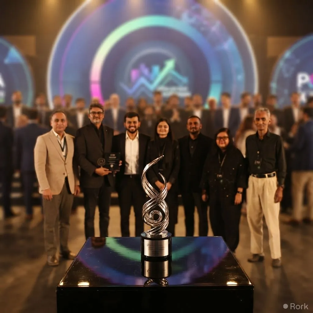 AI-generated illustration: Unikrew Solutions' Cascade Wins P@SHA ICT Award 2026 for Finance & Accounting Solutions