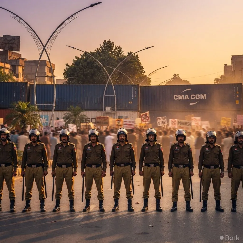 AI-generated illustration: Punjab Constabulary officers to receive Rs 1,000 daily special duty allowance amid protests