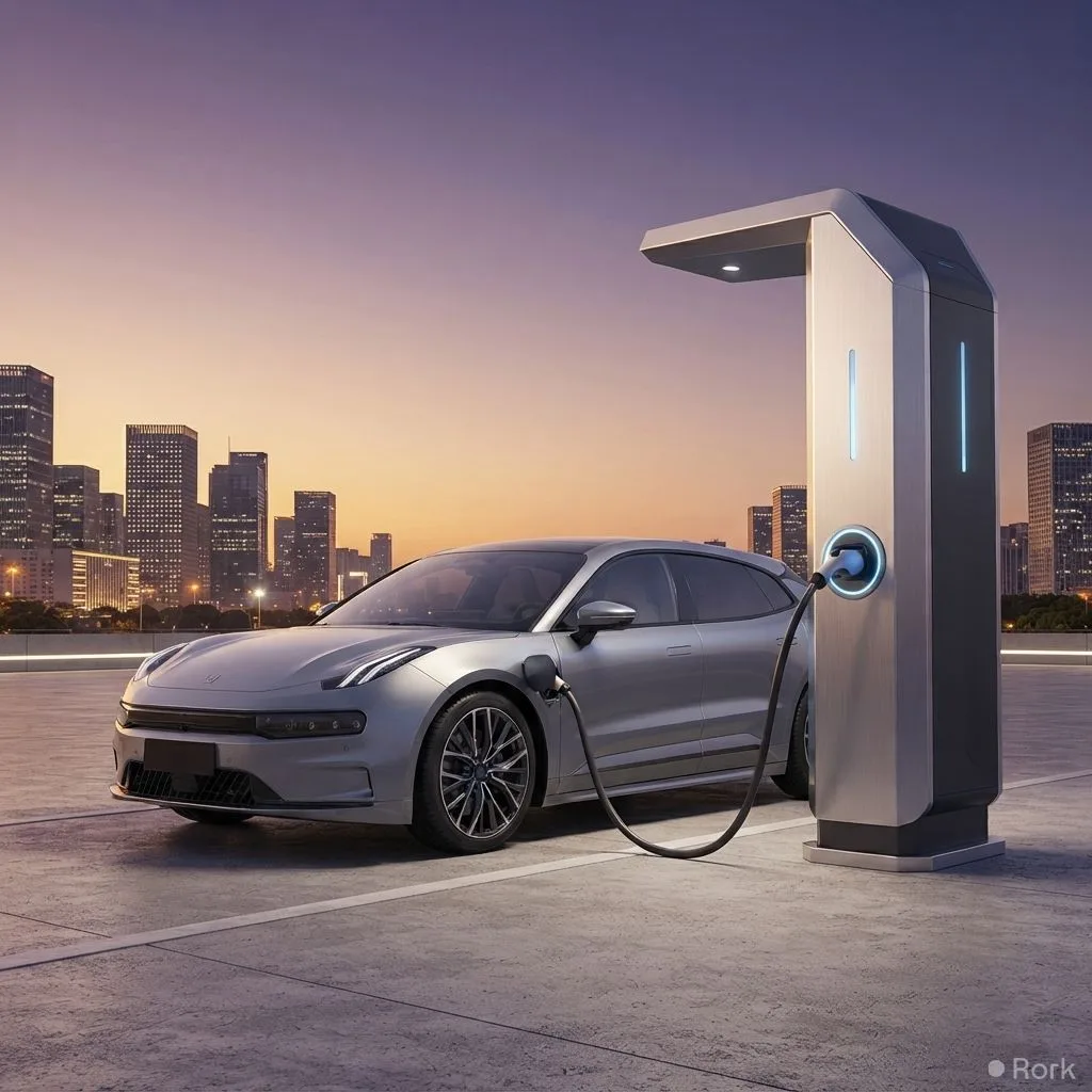 AI-generated illustration: Geely unveils 2.2 MW charger that lifts EV batteries from 10% to 70% in just 4.5 minutes