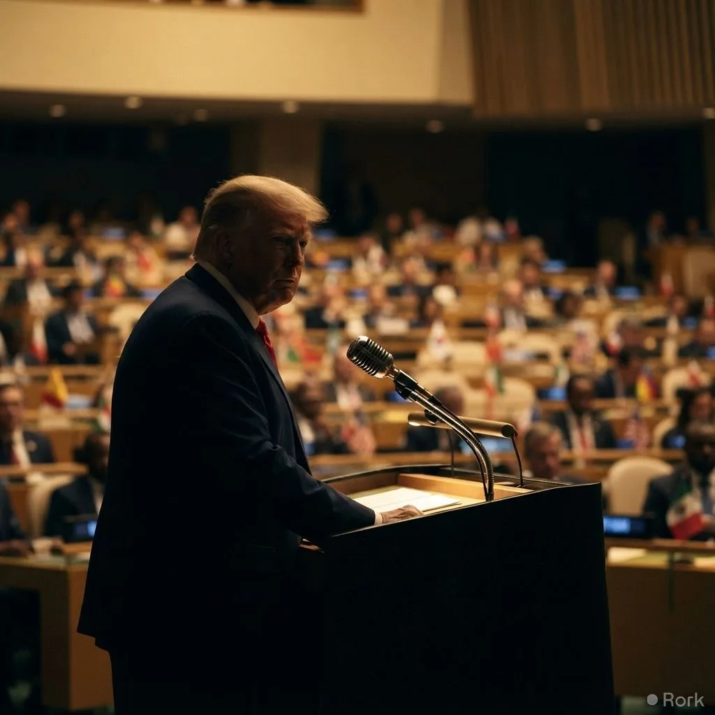 AI-generated illustration: Trump says UN speech could bring an Iran deal while threatening its annihilation