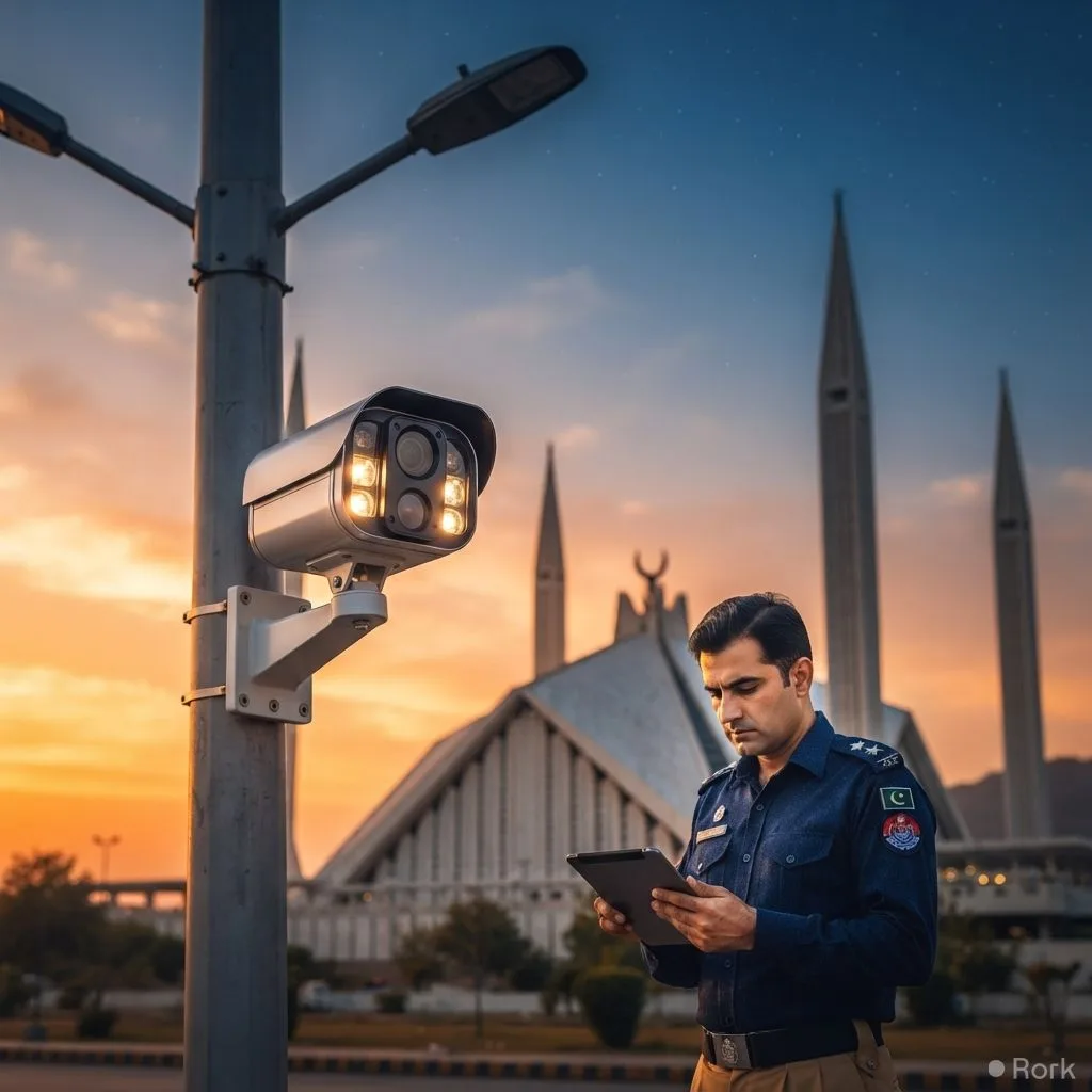 AI-generated illustration: President Zardari approves ordinance imposing up to Rs 2 million fine for damaging Islamabad Safe City cameras