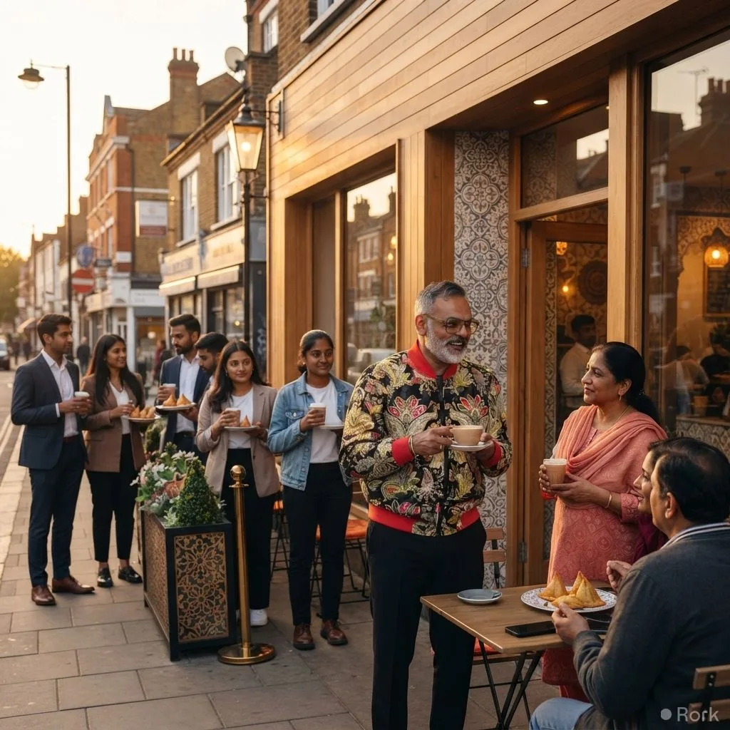 AI-generated illustration: Arshad Khan’s Café Chaiwala launches its first UK outlet in Sutton, South London
