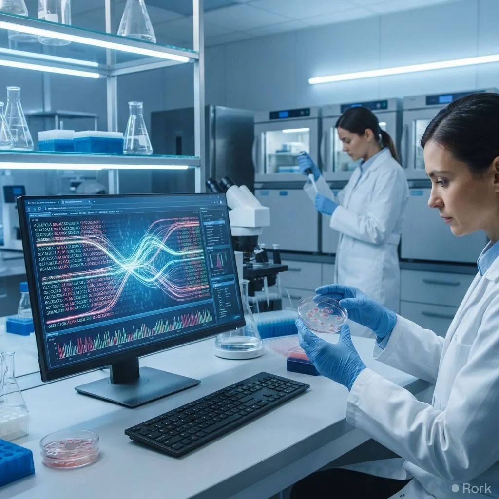 AI-generated illustration: Anthropic's Claude AI Discovers Previously Unknown Enzyme System Linked to CRISPR-like DNA Repeats