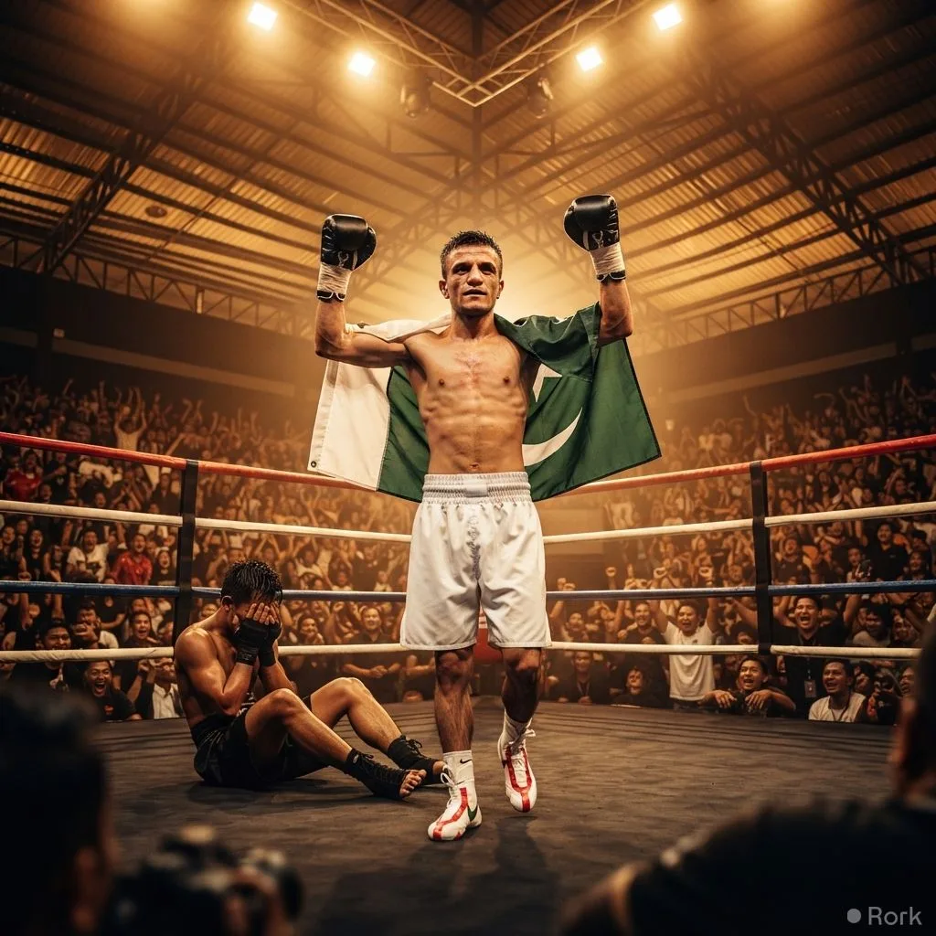 AI-generated illustration: Usman Wazeer Extends Unbeaten Record to 19‑0 with Victory Over Ari Agustian in Thailand
