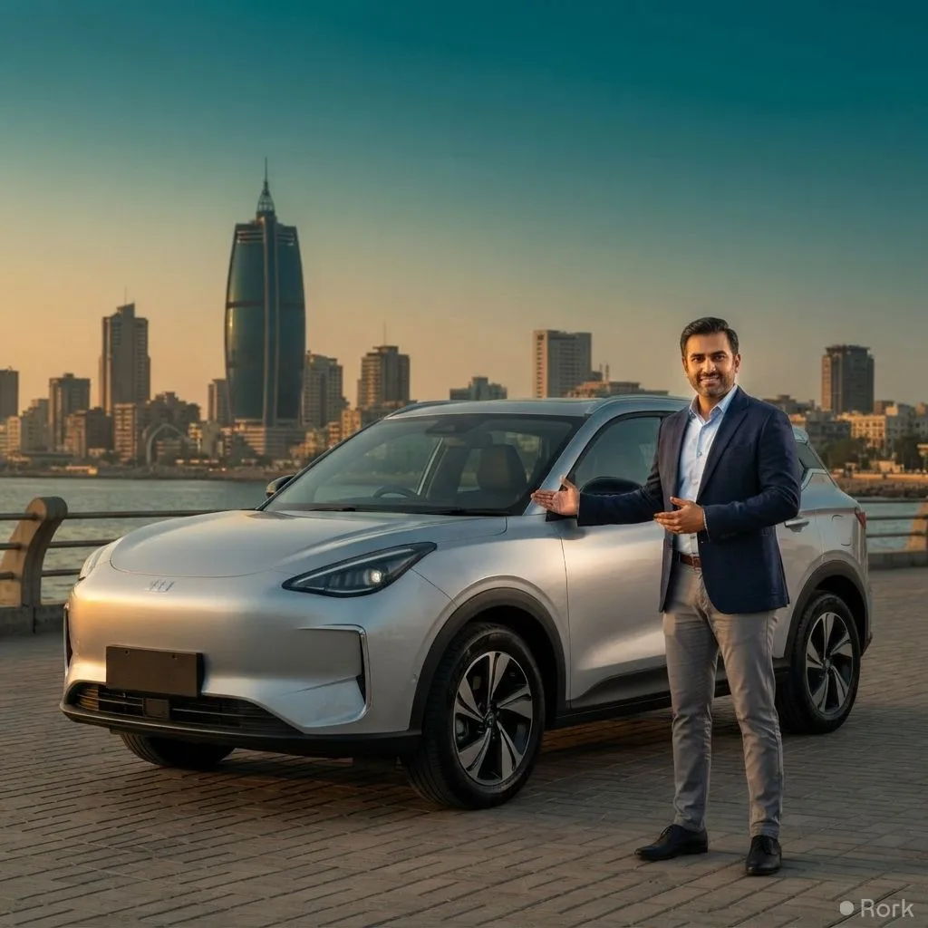 AI-generated illustration: Geely partners with Bestway Group to launch EX2 hatchback and EX5 SUV EVs in Pakistan