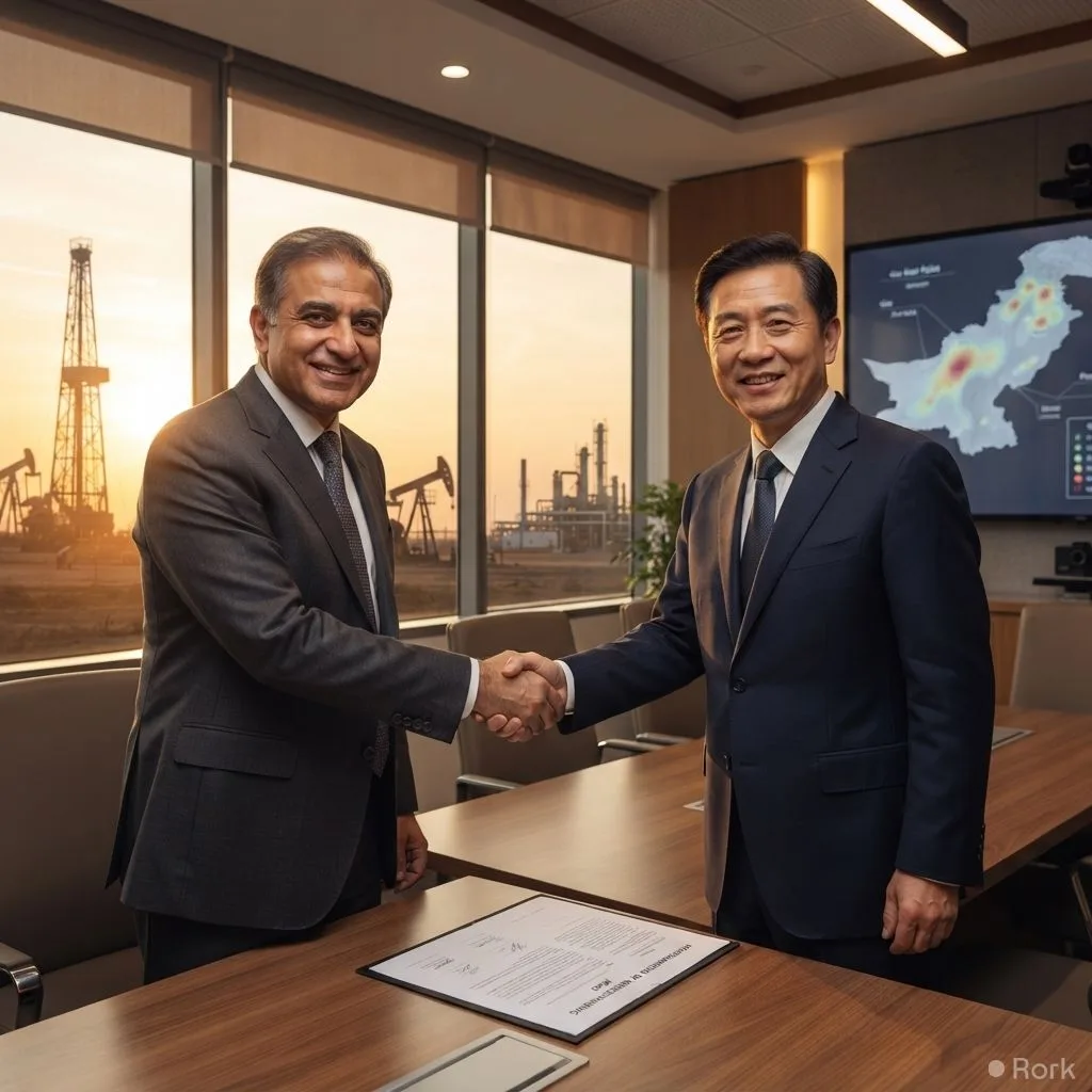 AI-generated illustration: Shaheen Energy and China’s Anton Oilfield sign MoU to explore a Rs 20 billion gas investment in Pakistan