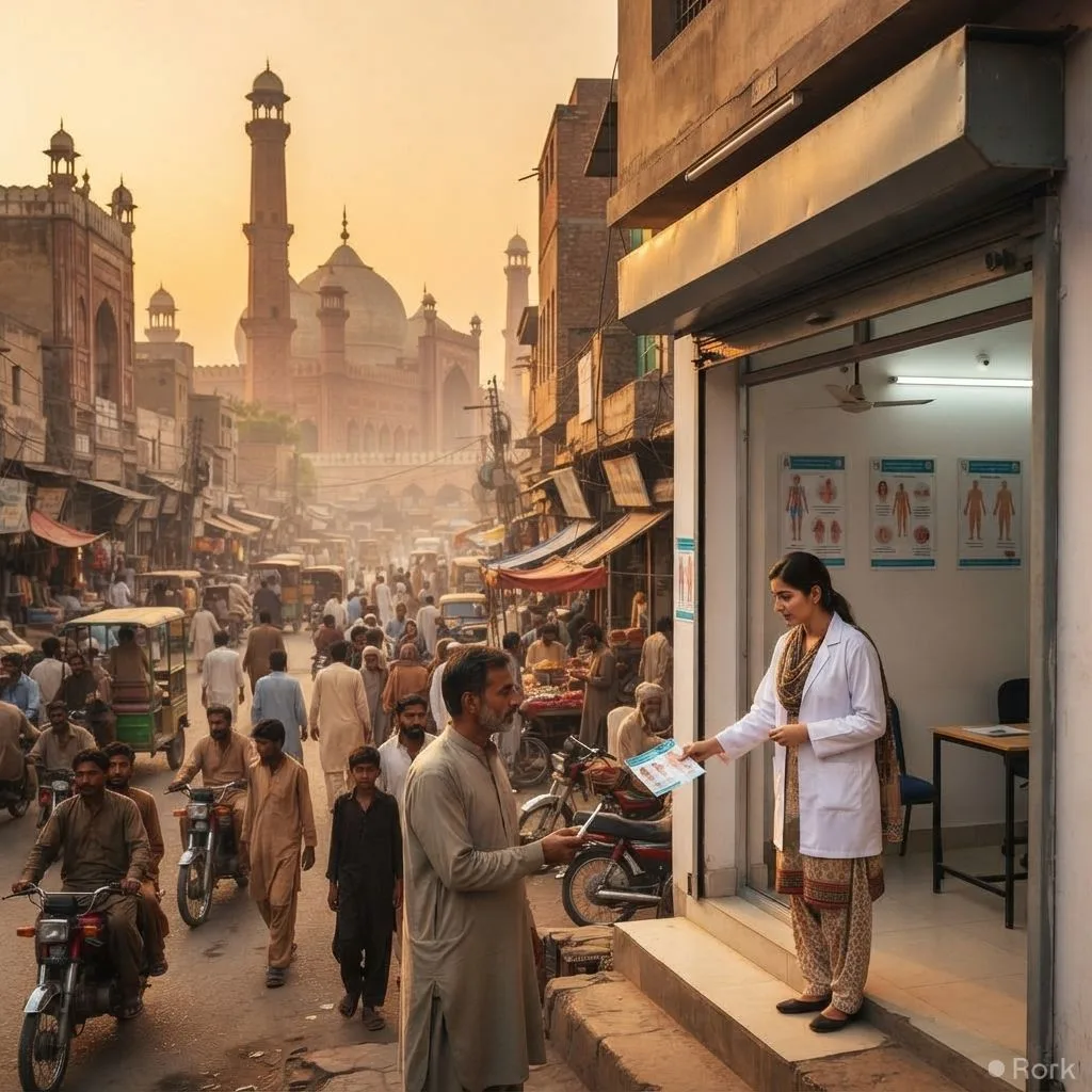 AI-generated illustration: Punjab records 9,634 new HIV cases in the first seven months of 2026, with Lahore leading