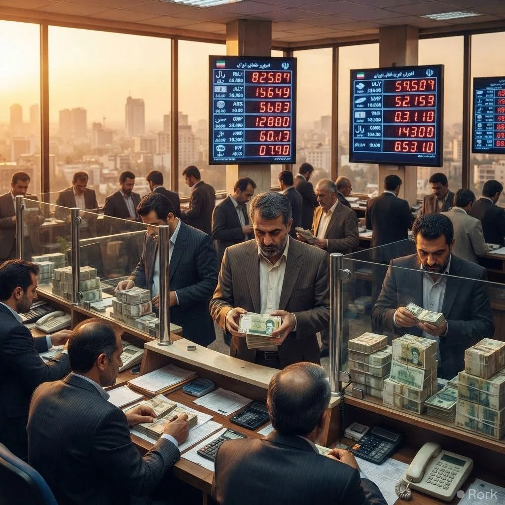 AI-generated illustration: Iranian Rial Hits Record Low as US Dollar Surges to 2.4 Million Rials in Free Market