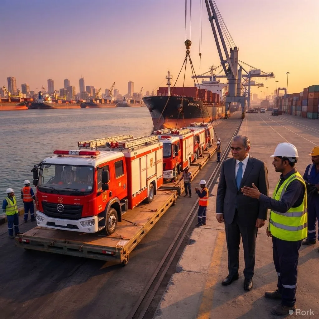 AI-generated illustration: Islamabad Receives 21 New Rescue and Firefighting Vehicles, First Upgrade in 17 Years