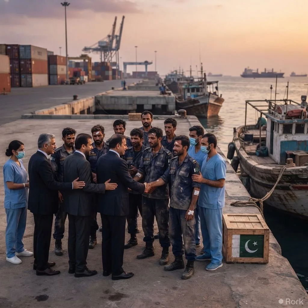 AI-generated illustration: Pakistan's Foreign Office arranges repatriation of sailors rescued from MT Honour 25 tragedy