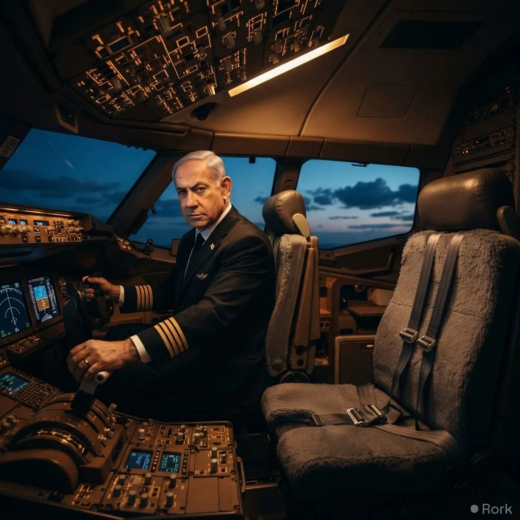 AI-generated illustration: Netanyahu alleges Flydubai pilot stabbed co‑pilot and tried to crash plane to Tel Aviv