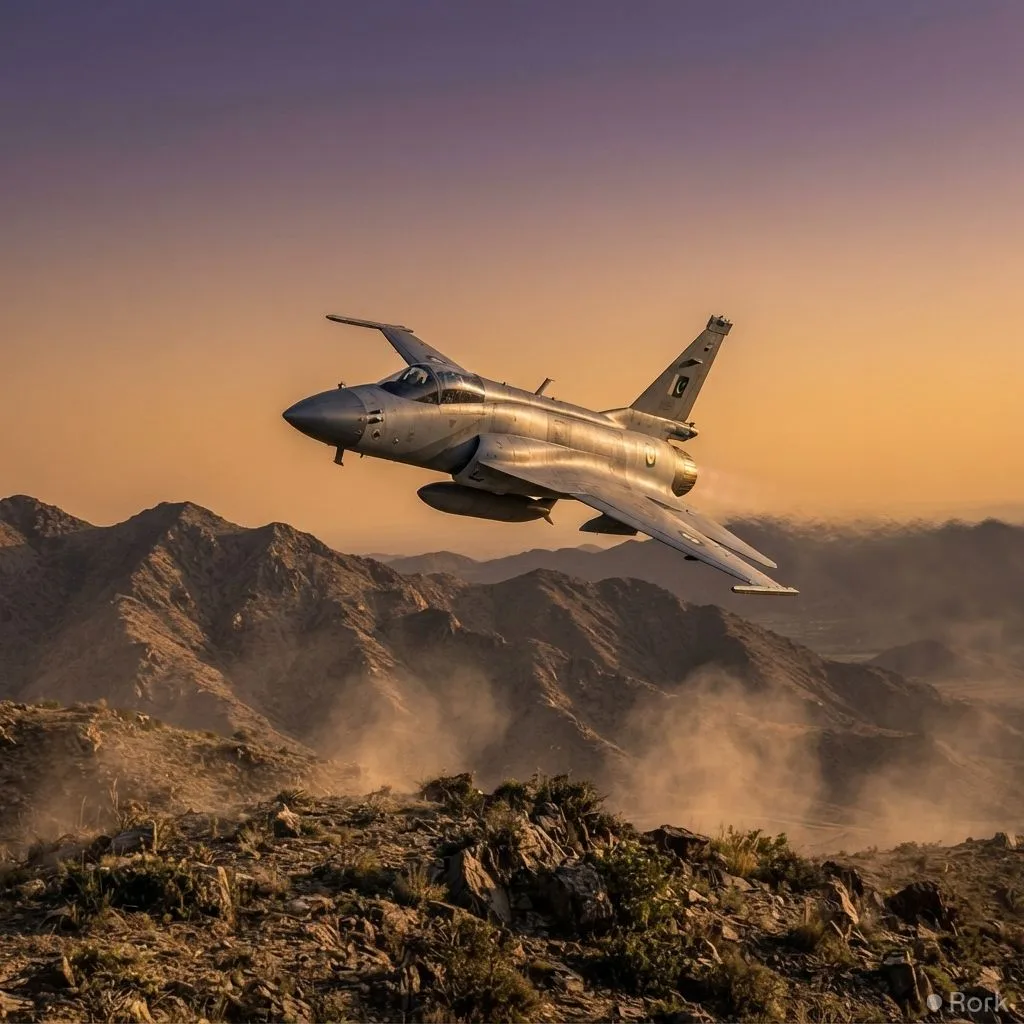 AI-generated illustration: Pakistan air strikes kill 22 terrorists in Afghan hideouts
