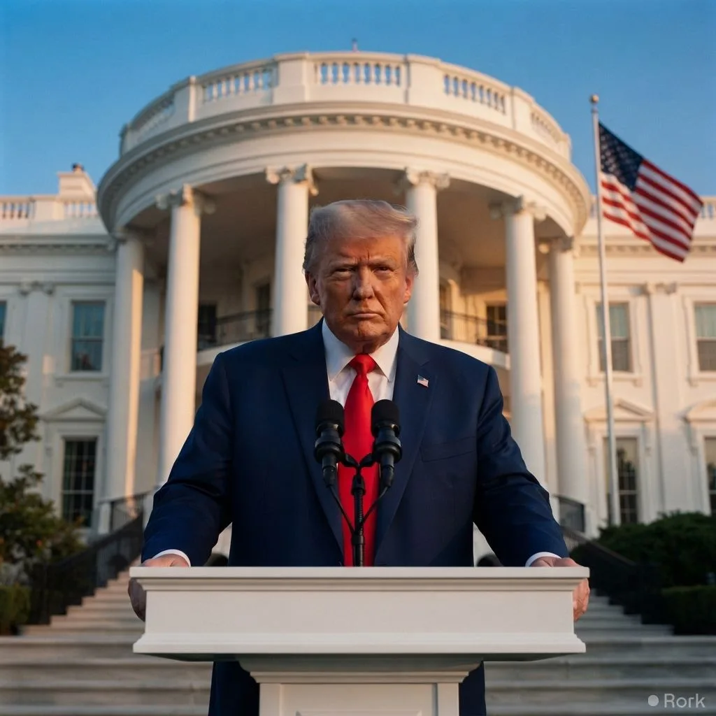 AI-generated illustration: President Trump says the U.S. will hit Iran "very hard" if it is linked to the Flydubai attack