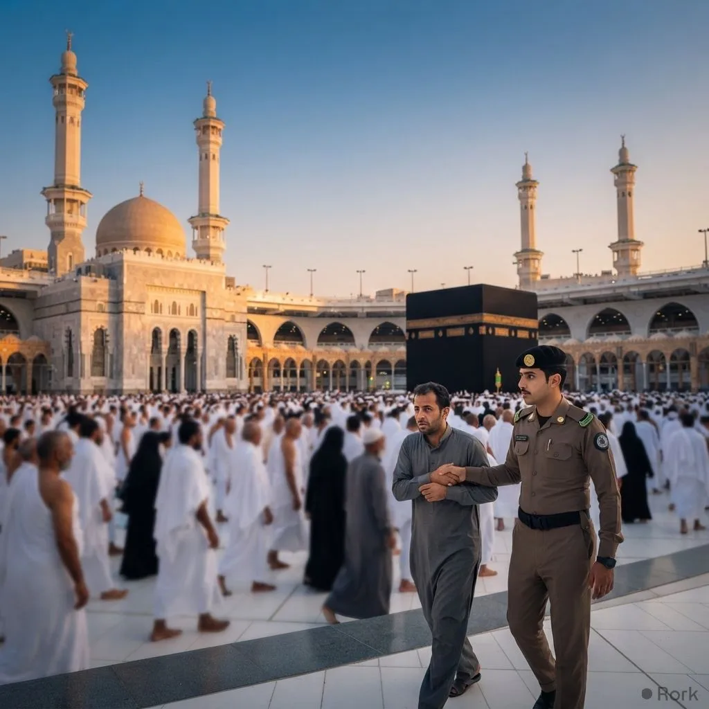 AI-generated illustration: Saudi Arabia Denies Suicide Bomber Rumors at Masjid al‑Haram, Says Man Arrested for Harassment