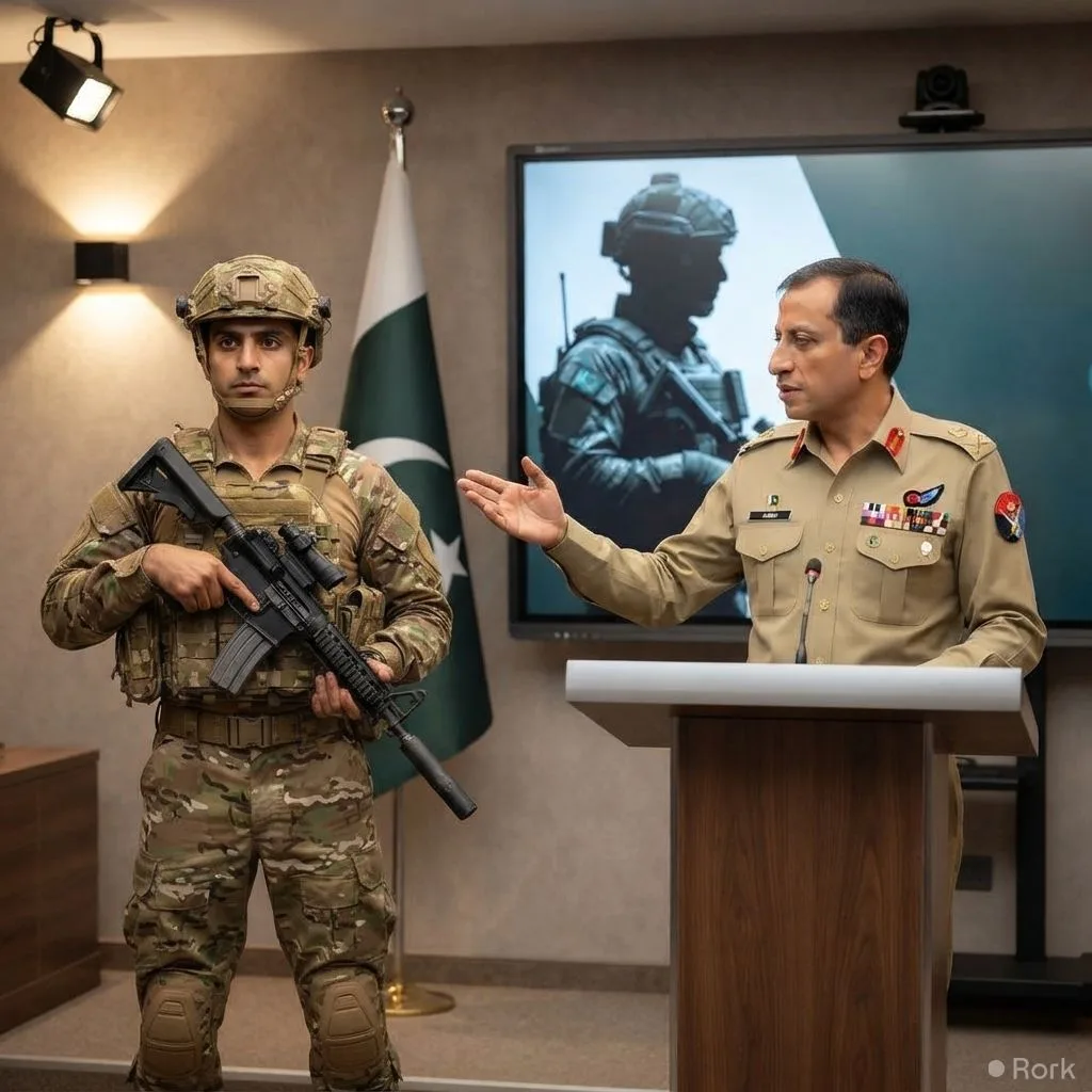 AI-generated illustration: ISPR chief showcases Pakistani commando India claimed killed, sparking Indian net users' shame