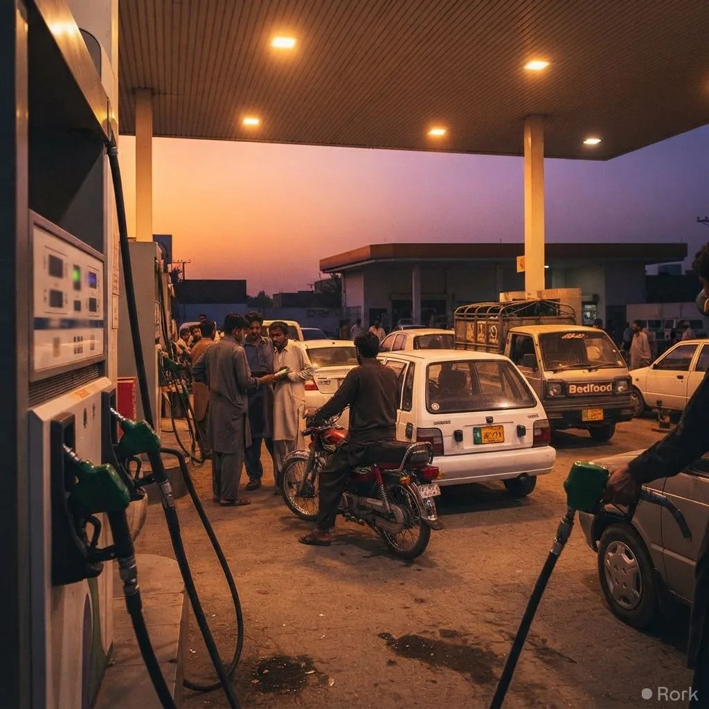 AI-generated illustration: Pakistan raises petrol by Rs 2.10 per litre and diesel by Rs 0.30 per litre effective Oct 3‑5