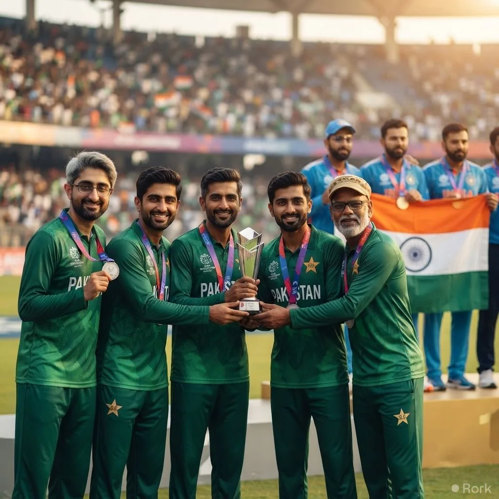 AI-generated illustration: Pakistan clinches silver in Asian Games cricket after 19‑run defeat to India