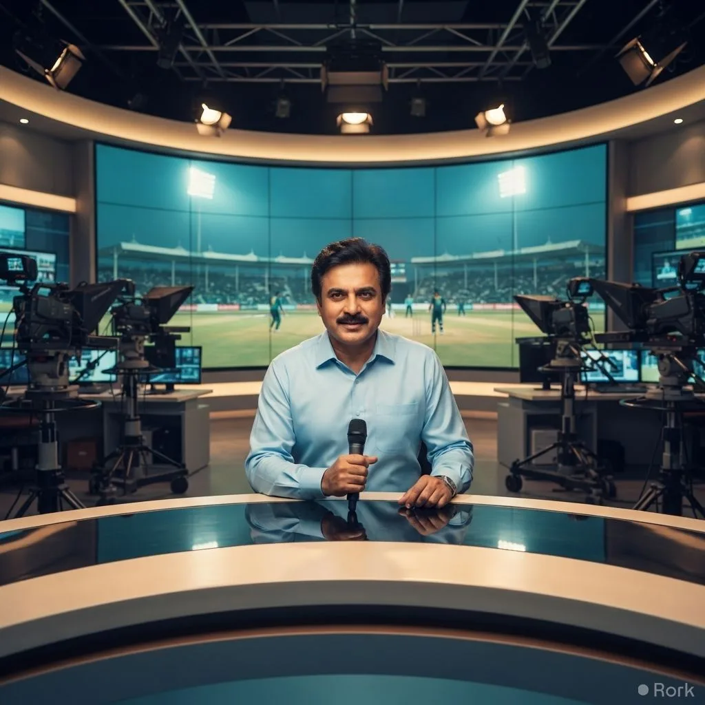 AI-generated illustration: PTV wins Pakistan's home cricket broadcasting rights for Rs 350 million