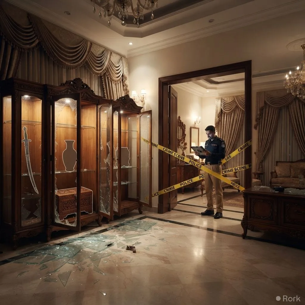 AI-generated illustration: Thieves steal antiques worth Rs 20 million from Prince Bahawal Abbas Khan Abbasi’s F‑8/3 Islamabad residence