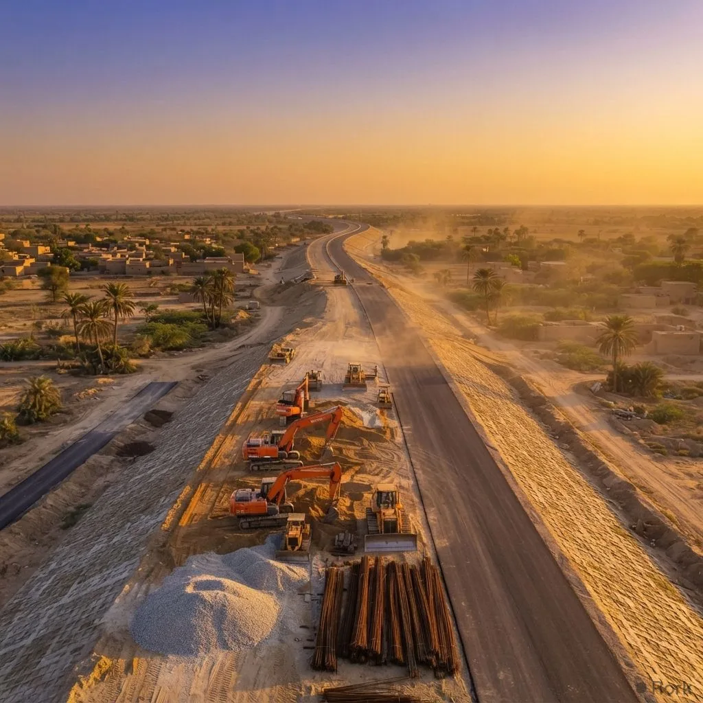 AI-generated illustration: Construction Begins on Long‑Delayed 306‑km M6 Hyderabad‑Sukkur Motorway After 30 Years
