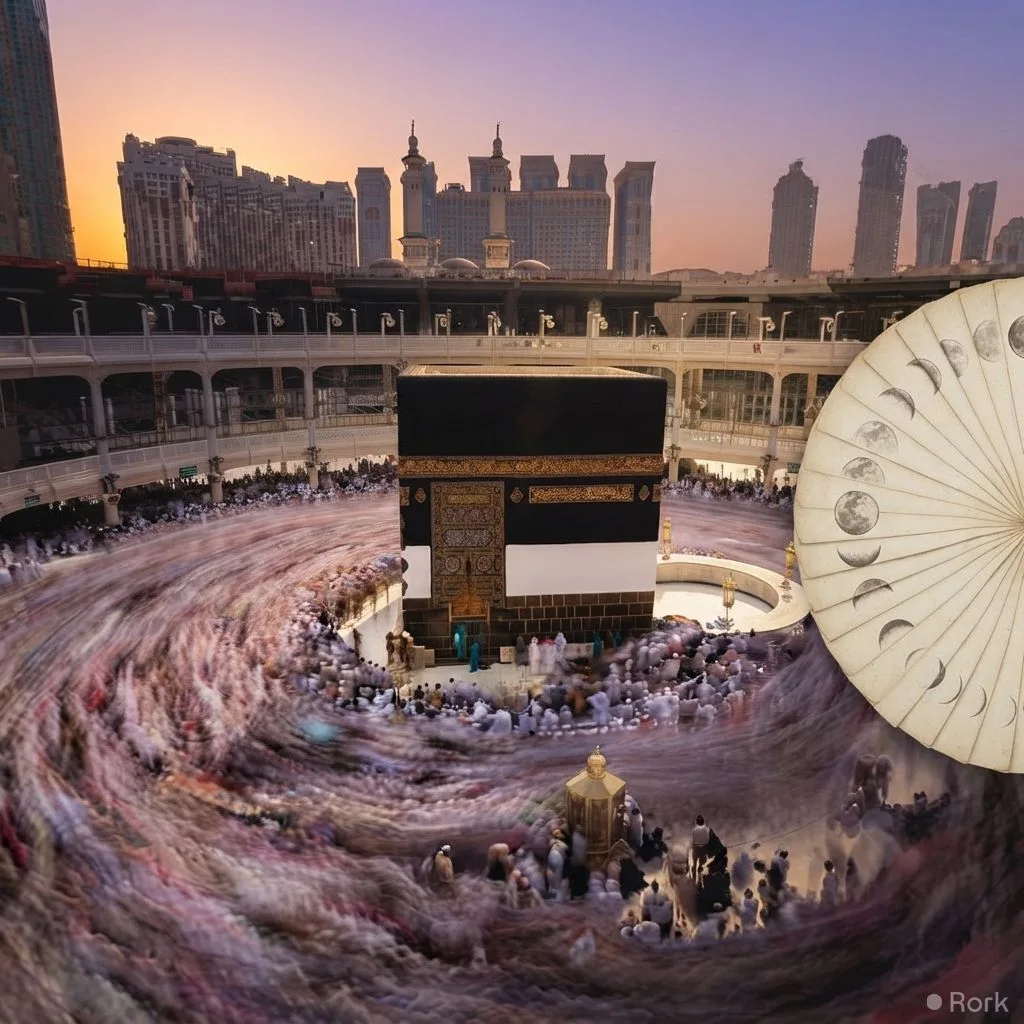 AI-generated illustration: 2039 Will Feature Two Hajj Pilgrimages and Three Eid Celebrations in One Gregorian Year