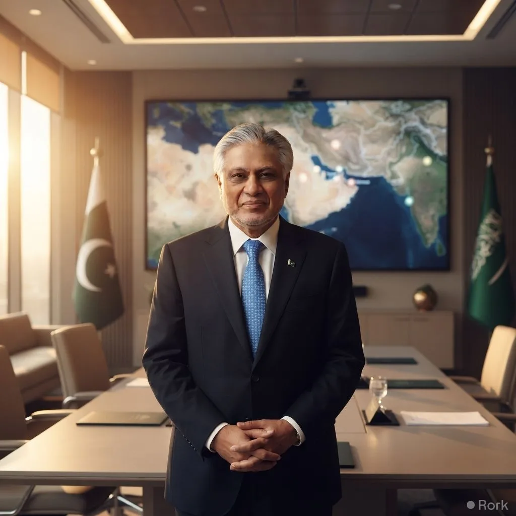 AI-generated illustration: Deputy Prime Minister Ishaq Dar says over six nations are ready to join the Makkah defence pact and an emergency meeting