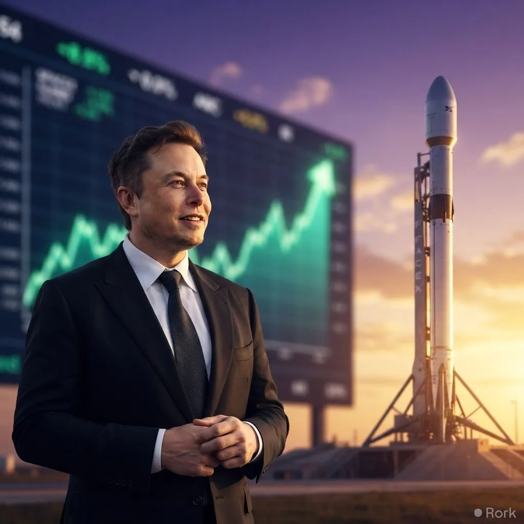 AI-generated illustration: Elon Musk Reclaims World's Only Trillionaire Status as SpaceX Shares Surge 8% in One Day