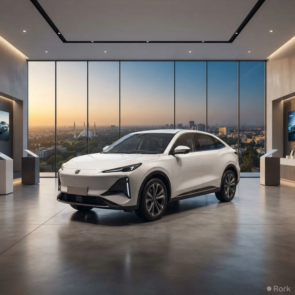 AI-generated illustration: Master Changan celebrates 10 years by launching a House of Brands to make its new‑energy car affordable for every Pakist