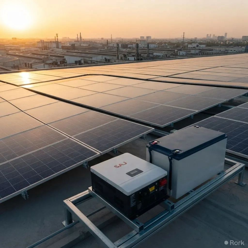 AI-generated illustration: SAJ appoints Suntrix as exclusive distributor to expand C&I solar inverter and storage solutions across Pakistan